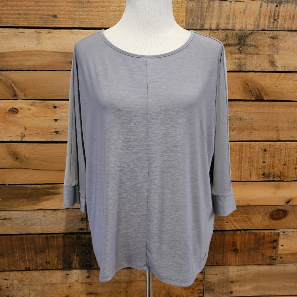 Anne Klein heather grey tunic top size Large
